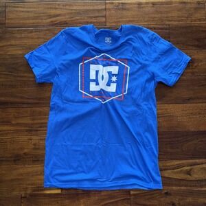 DC‎ Shoes Mens Blue Graphic T Shirt MCMXCIV Logo Size M